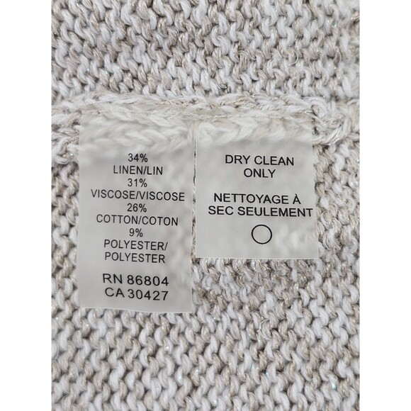 Magaschoni Knit Duster Length Button Front Cardigan Sweater Sparkly Women's M - Picture 10 of 10